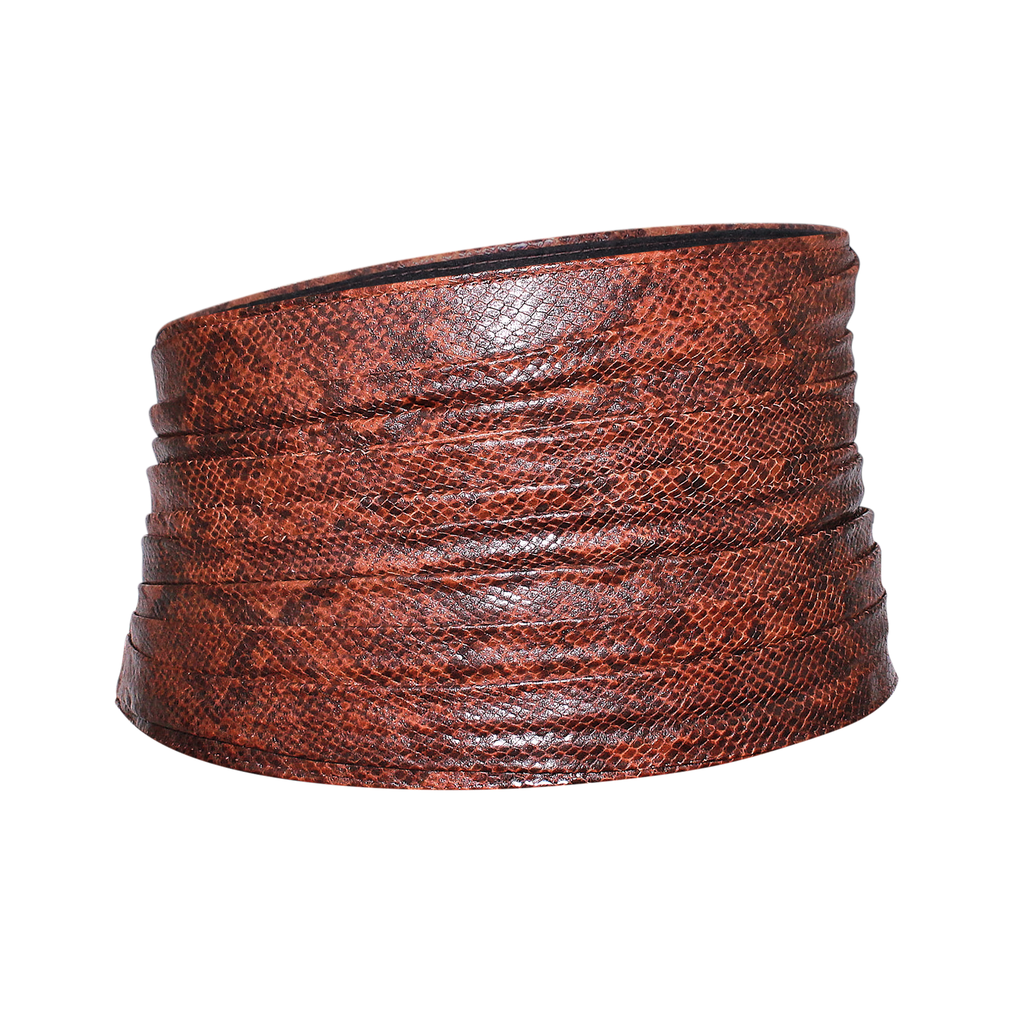 LEATHER SNAKESKIN PRINTED CUMMERBUND