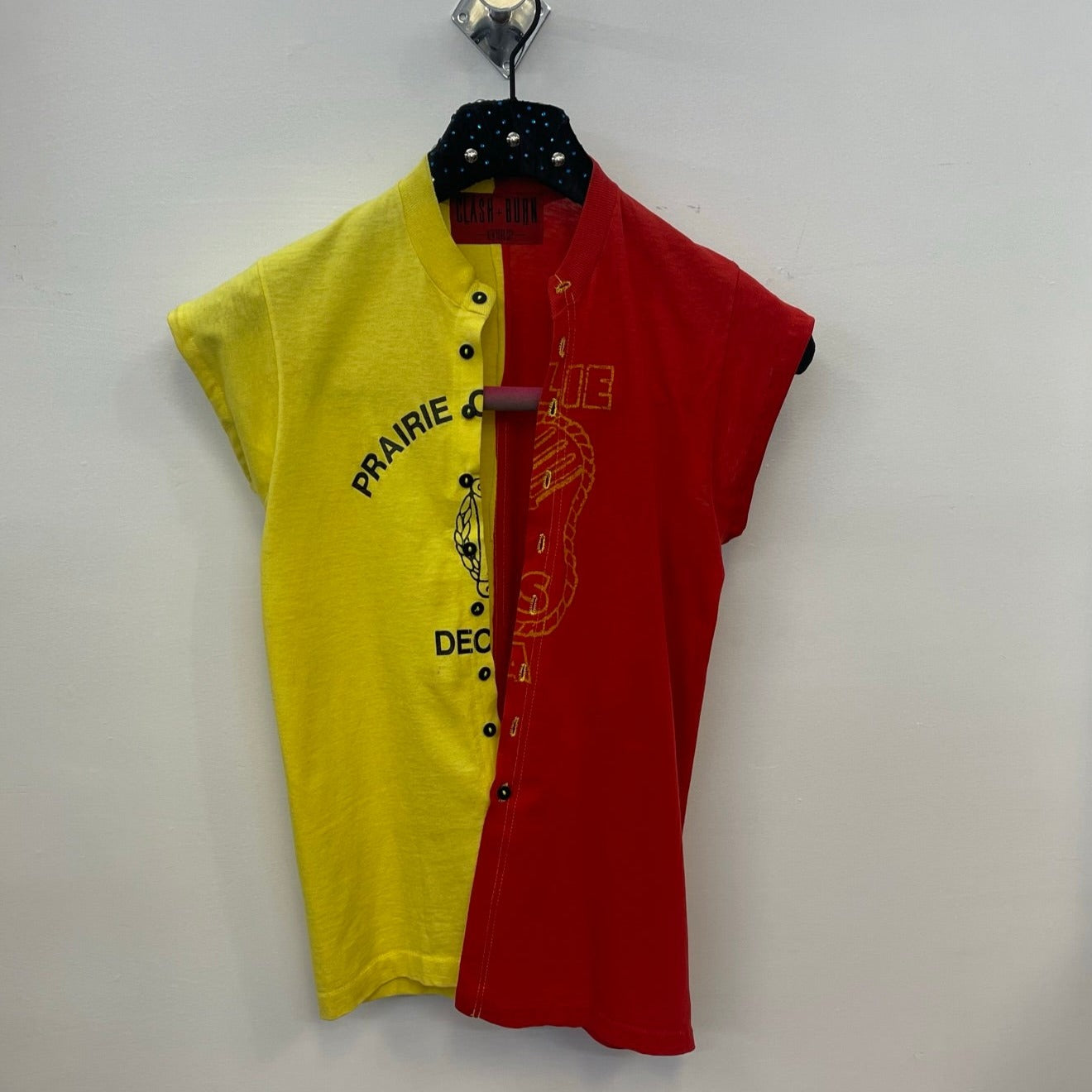 VINTAGE SPLICED BUTTONUP CUTOFF TEE