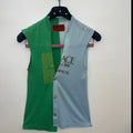 VINTAGE SPLICED VNECK BUTTONUP CUTOFF TEE