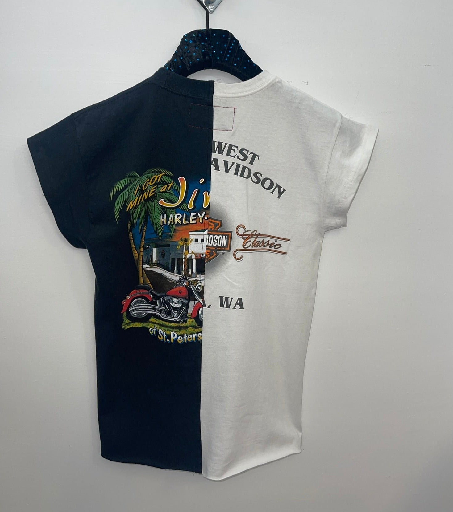 HARLEY DAVIDSON SPLICED BUTTONUP CUTOFF TEE