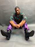 VINTAGE WASHED TARTAN VELVET FLAME PULLOVER