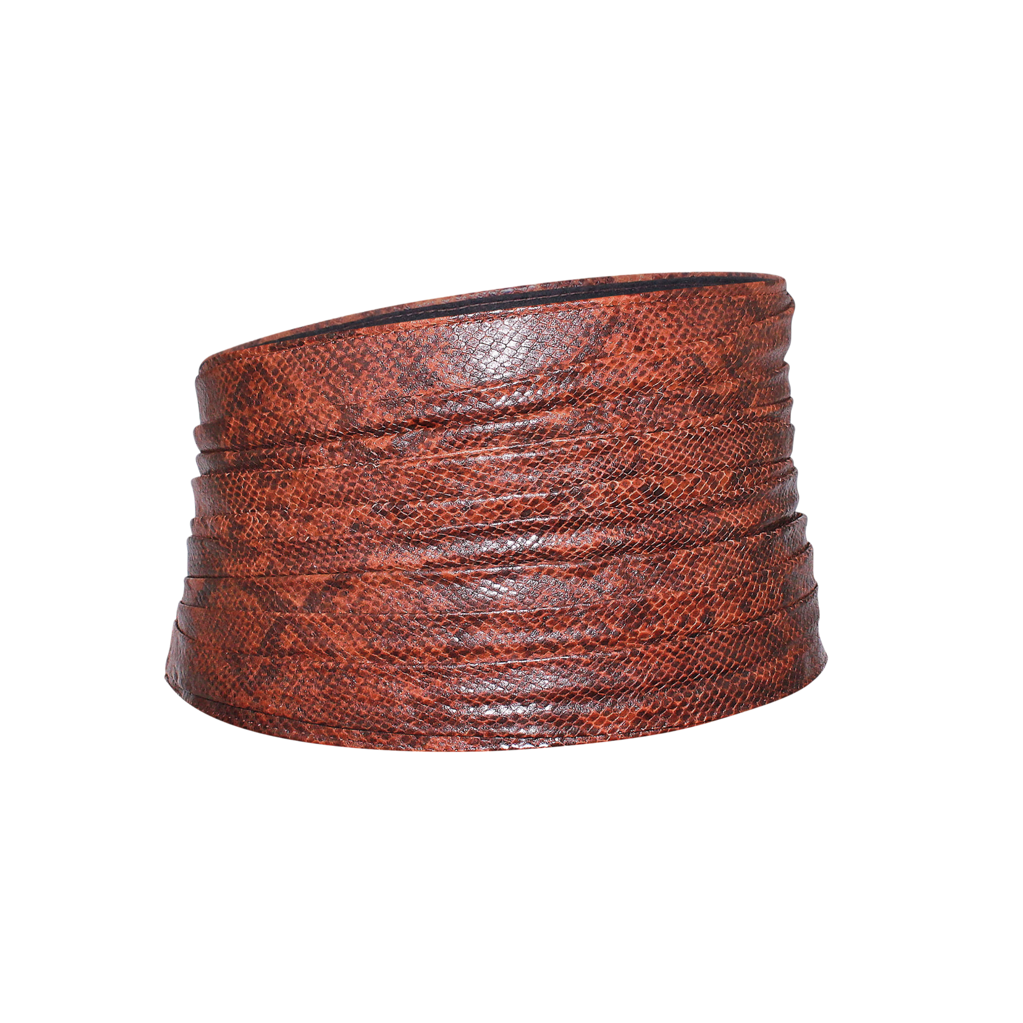 LEATHER SNAKESKIN PRINTED CUMMERBUND