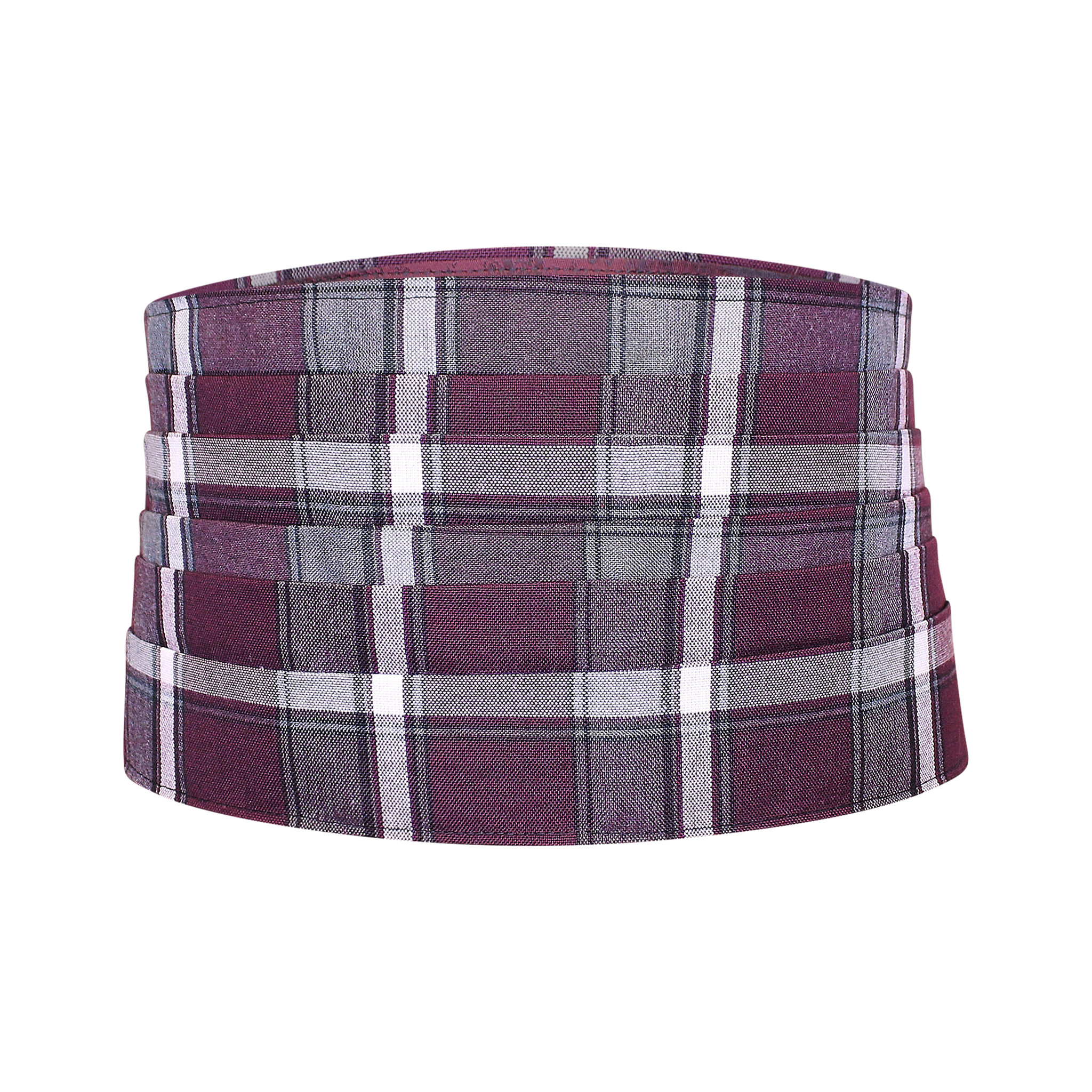 BURGUNDY TARTAN PRINT CUMMERBUND