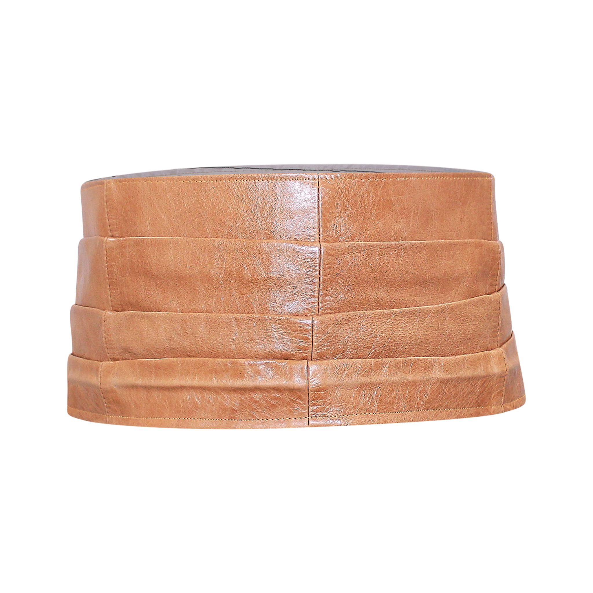 CAMEL VINTAGE RECYCLED LEATHER CUMMERBUND